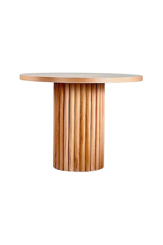 Bergama İskandinav Natural Ahşap Masa Sandalye Takımı 90x90 Natural