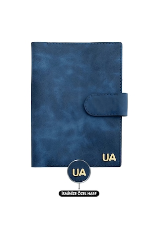A5 Defter Ve Ajanda Kılıfı - %100 Rainbow Deri - Ko10001 - Saks Mavisi Mavi