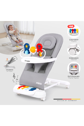 Melo 3in1 Piyanolu Oyuncaklı Tekerlekli Sallanabilir Ana Kucağı