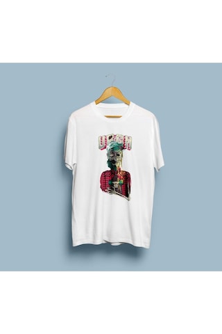 Overize Ölene Kadar Paten Urgh Tasarım Unisex T-shirt Beyaz