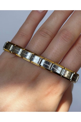 Gold Frame İtalyan Bileklik Çok Renkli