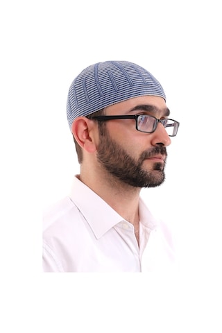 Kışlık Yün Takke - Mavi (554322593)
