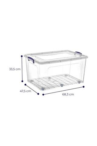 Tekerlekli Kilitli Saklama Kutusu 80 Litre 3 Adet Tekerlekli Saklama Kabı Beyaz Çok Renkli