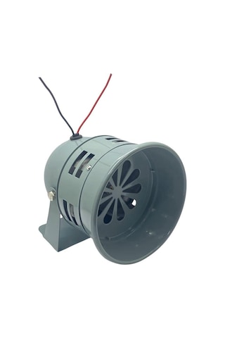 24v Motorlu Siren Metal Büyük Tip 400 Hz Gri 130 160 Mm
