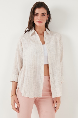 Lela Regular Fit Uzun Kollu Dokulu Bayan Gömlek 6772799 Taş