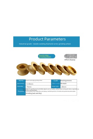 Yunboo Mermer, Kuvars Ve Seramik Çitlere Uygun Yarı Dairesel Testere, 10mm Taş İyileştirme, Hızlı Ve Dayanıklı El Fırçası Zımpara Diski