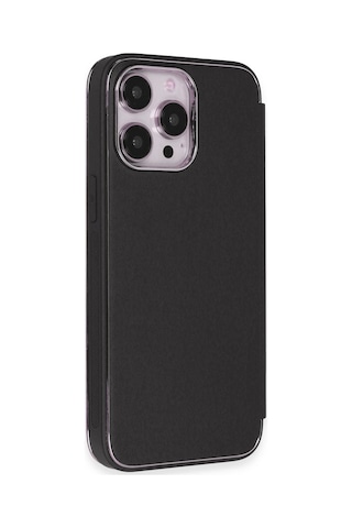 Apple iPhone Uyumlu- 13 Pro Max Kılıf Dolpin Kapaklı - Siyah