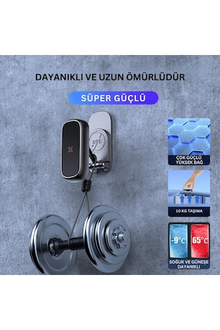 Polham Güçlü Mıknatıslı Metal Araç İçi Telefon Tutucu, Mutfak Duvarı, Masa Üstü Telefon Tutucu Döner Başlıklı