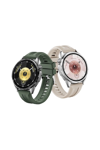 Huawei Watch Gt3 / Gt4 / Gt5 / Gt5 Pro / Gt6 / Gt6 Pro 46mm Uyumlu Metal Tokalı Spor Silikon Kordon