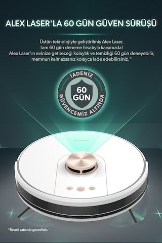 Homend Alex Laser Pro 1285H Haritalamalı Akıllı Robot Süpürge Beyaz Gold