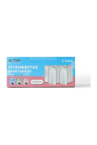 Acton Instant Paper Roll 5 Rolls Pack 5 Renkli Termal Rulo