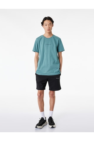 Koton Kısa Kollu Regular Fit Bisiklet Yaka Pamuklu Baskılı Spor Tişört Yeşil 6sam10087nk