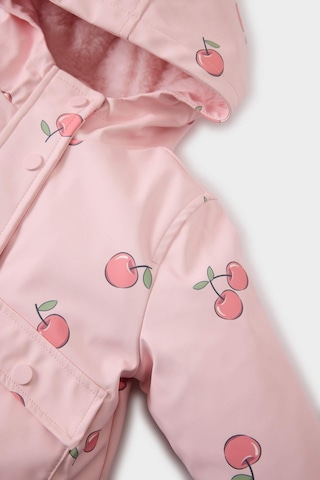 Defacto Kız Bebek Rüzgar Geçirmez Su İtici Kapüşonlu Desenli Mont E7994a525aupn114 Pembe