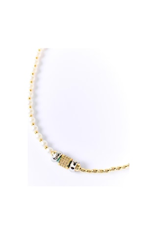 Jimmy Key Beyaz Boncuk Detaylı Zarif İnci Kolye 6sw429008100