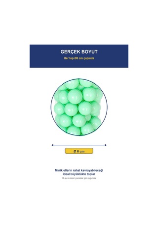 Soft Yeşil Havuz Topu 100 Adet Yumuşak Oyun Havuzu Topları, Filede 1+ Yaş