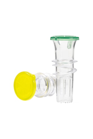 Teltree Bpa-free Plastik Limon Sıkacağı 2 Adet Kapaklı Kompakt Portakal Suyu Ekstraktörü Kokteyller İçin Yeşil - Sarı