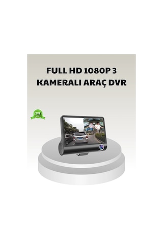Araç Dvr Kamerası 3 Lü 170 Geniş Açılı Full Hd Park Destekli