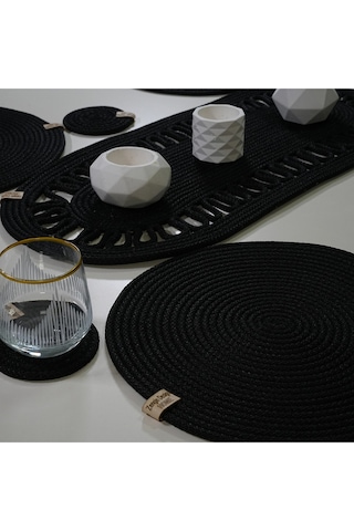 Supla Zdh-152 Yuvarlak Zengin Set Runner Siyah
