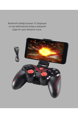 Northcity Kablosuz Bluetooth Gamepad - Tek Cihaz Destekli, Ergonomik Oyun Kumandası