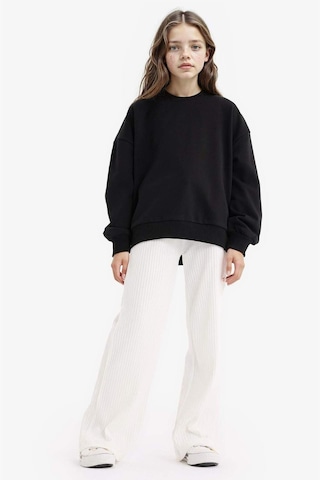 DeFacto Kız Çocuk Oversize Geniş Kalıp Bisiklet Yaka Sırt Baskılı Sweatshirt D9209A825SPBK81 Siyah
