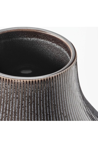 Ikea Gradvis Seramik Vazo 21 Cm Koyu Gri
