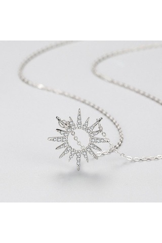 Tancise S925 Ayar Gümüş Işık Lüks Delikli Ay Kolye Kolye Kadın Moda Çok Yönlü Kolye