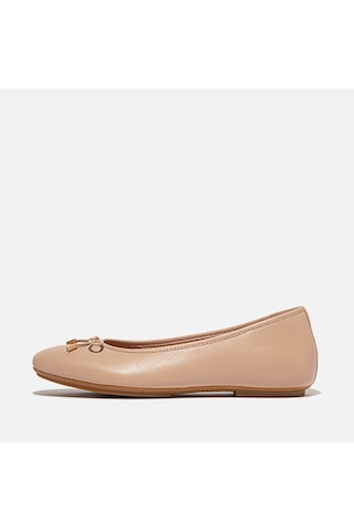 B41 Classic Beige Babet Kadın Hx8-288/a69/b41 Fitflop Delıcato Bow Soft Leather Ballet Flats B41 Classic Beige