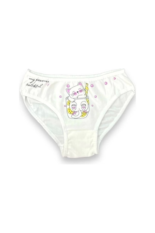 Karışık Renkli Kız Çocuk Külot 6'lı Sevimli Kediler Karışık Renkler