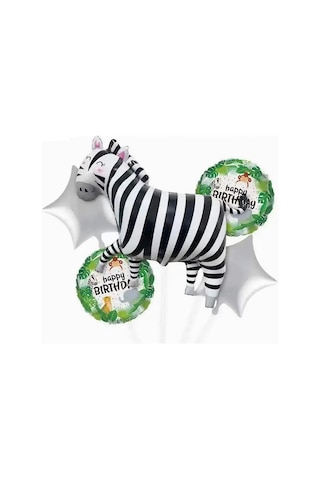 Yüksek Kalite 25 Adet Zebra Safari Konsept Folyo Balon Seti Zebra Folyo Balon Doğum Günü Balonu Seti Renkli