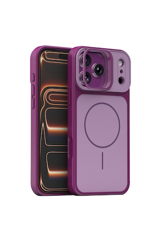 Joko - 371 - Apple İphone 18 Pro Max Pale Magsafe Standlı Kapak - Smglobal - - Bordo