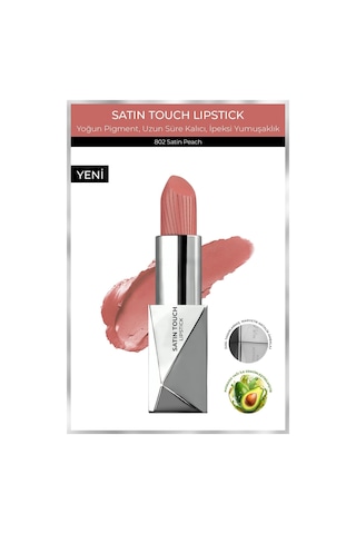 Alix Avien Uzun Süre Kalıcı Nemlendirici Pürüzsüz Etkili Yarı Mat Ruj Satin Touch Lipstick 802 Satin Peach