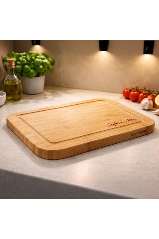 Bk Gift Kişiye Özel Bambum Talau Büyük Boy Bambu Kesme Tahtası 39x30 Cm Doğal Bambu Doğrama Tahtası Kobitmeyencom36697 Bk Gift Çok Renkli