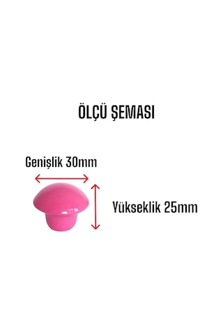 15 Adet Pembe Mantar Düğme Kulp Çocuk Bebek Mobilya Çekmece Dolap Kapak Kulbu Metal Kulp Aksesuarları Vidalı