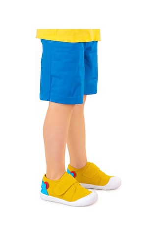 Kiko Kids Catly Cırtlı Erkek Bebek İlk Adım Panduf Ayakkabı Sarı