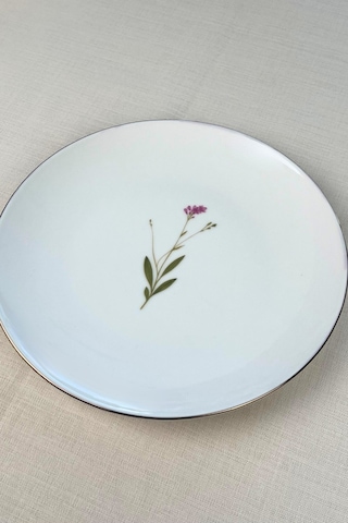 Tabak Evi Porselen Natura Karma Altın Yaldız Servis Tabağı 24,50cm 6 Lı Çok Renkli