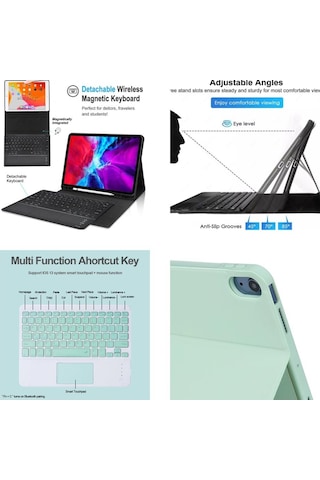 Apple Uyumlu iPad 9. Nesil 10.2" 2021 Kılıf Kablosuz Klavyeli Kılıf Mobax A2602 A2603 A2604 A2605