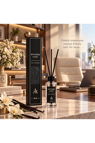 Premium Oda Kokusu Bambu Çubuklu Beyaz Şişe 100 Ml Vanilya