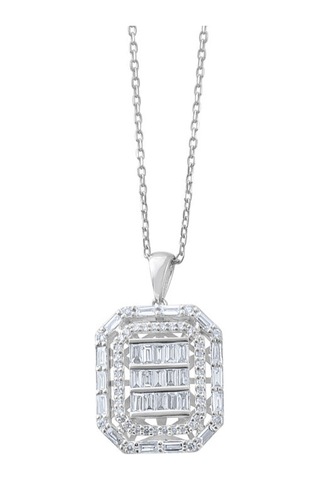 0.75 Karat Baget Pırlanta Kolye 64735023