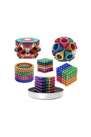 Boncuk Mıknatıs 216 Adet 5 MM Mıknatıslı  Magnet Neo Cube Karışık Mix