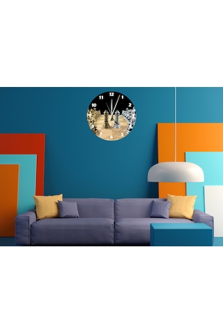 Ti-play Çin Satrancı 30x30cm Akrilik Dekoratif Modern Duvar Saati ÇOk Renkli