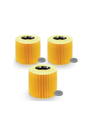 Mufunye Kärcher Wd3 Premium Elektrikli Süpürgeyle Uyumlu 3x Kartuş Filtre, İnce Toza/kokulara Karşı Kärcher ,elektrikli Süpürge Aksesuarları