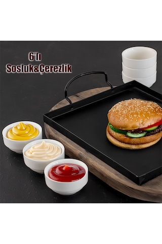 Porsima Bone 15688 6 Lı Sunumluk Kase Mini Sosluk Çerezlik Kase