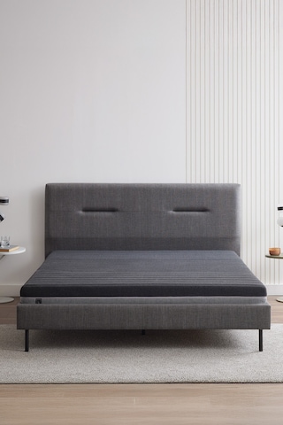 Optimum Support Yatak, Sovene Başlıklı Karyola 3'lü Set - Koyu Gri
