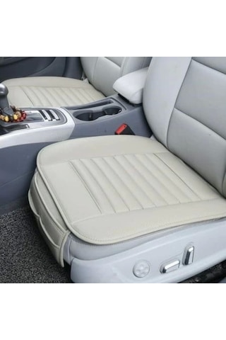 Su Geçirmez Ön Arka Araba Koltuk Minder Deri 3'lü Oturak Bej