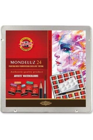 İ Mondeluz Art Collection Metal Kutulu 24 Renk Sulu Boya Nocolor