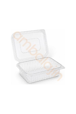 100 Adet1500 Ml Şeffaf Plastik Gıda Kabı Düz Kapaklı Ve Sızdırmaz