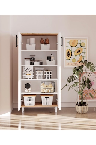 Makbulce Nazlı Çok Amaçlı Dolap Beyaz 130 X 60 Beyaz