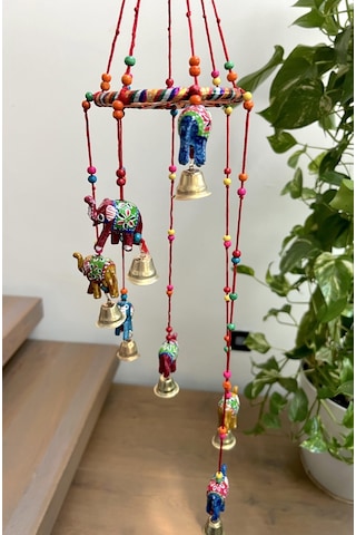 7 Filli Helezon Şeklinde Şans Ve Bereket Duvar Süsü / 7 Filli Ve 7 Çanlı Duvar/tavan Dekoru / Rüzgar Çanı