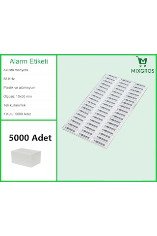 Akusto Manyetik Dr Barkodlu Alarm Etiketi 1 Kutu: 5000 Adet