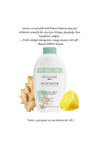 Byphasse Plaisir Natura Limon & Zencefil Duş Jeli 600 ML